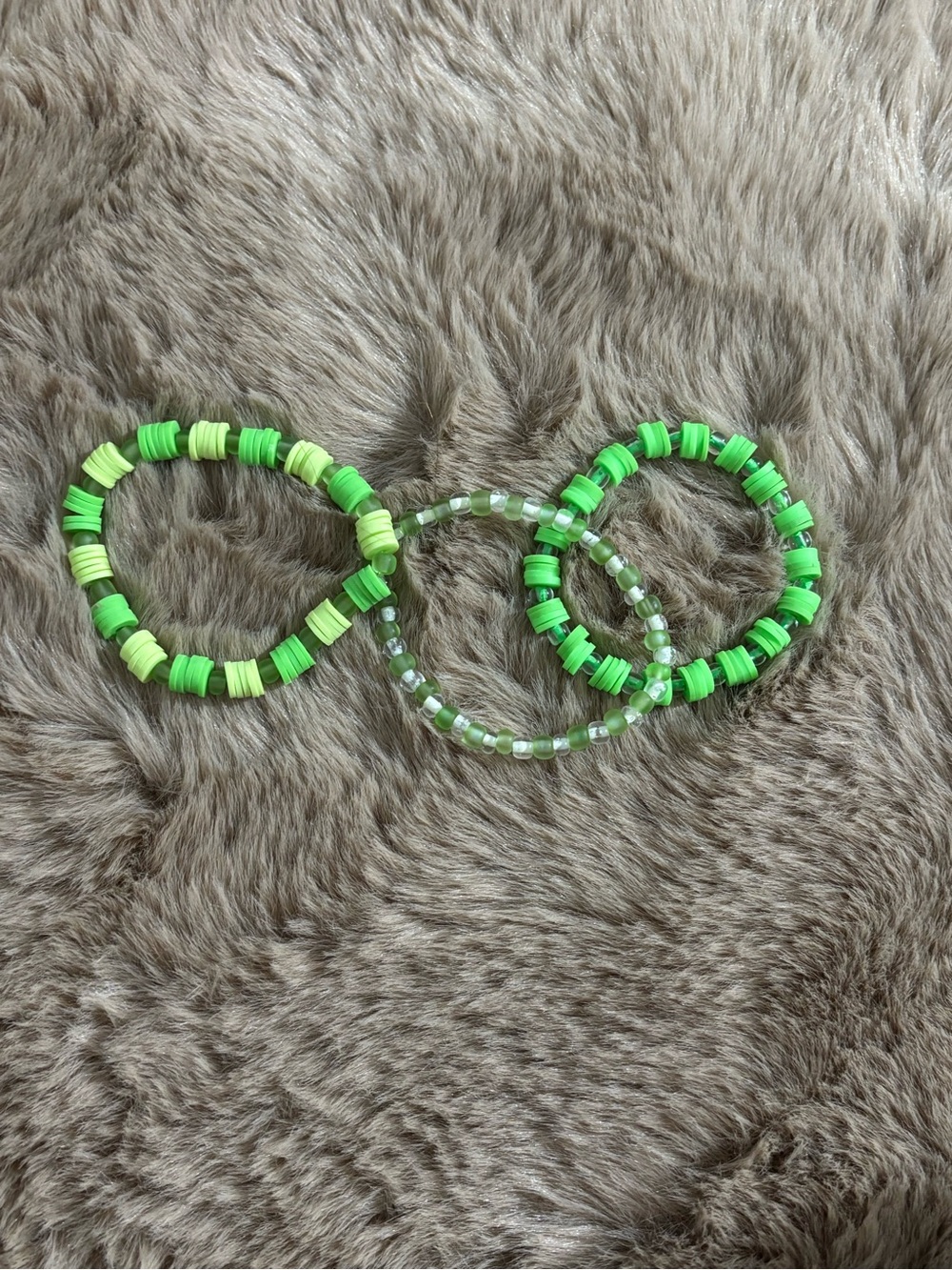 3pc Green Beaded Bracelet Set